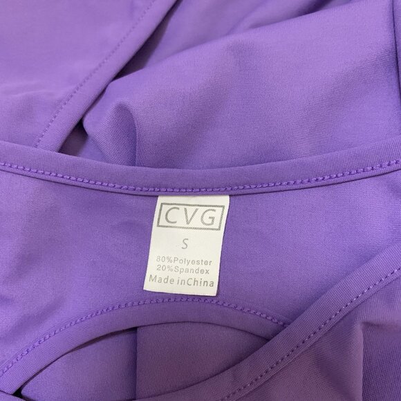 CVG Purple Athletic Racerback Tank Top Stretchy Workout Gym Wear Small - Picture 4 of 4